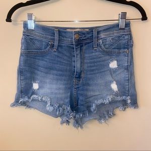 Hollister High-Rise Short-Short Distressed Jean Shorts